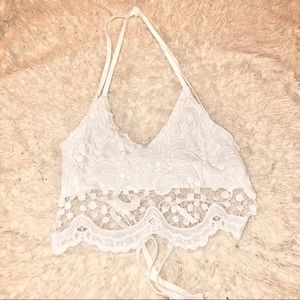 White Laced Haltertop